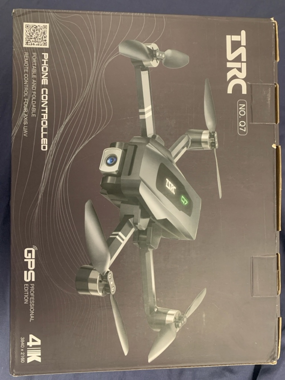 Q7 Foldable GPS Drone with 4K Camera - Black